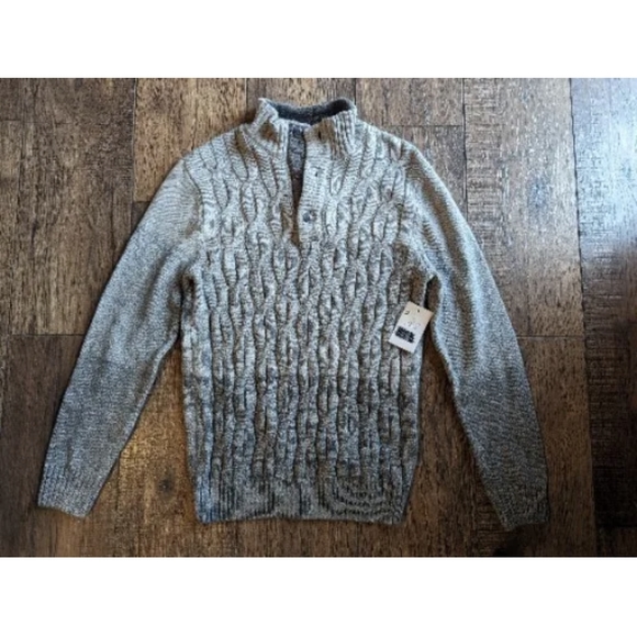 commerce Carlton Other - Commerce Carlton Button Mock Neck Sweater Light Gray Youth Sz 16 NWT Stitch Fix